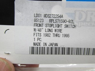 Drag Specialties NOS Harley 82-95 Front Brake Light Switch 48" Wire DS