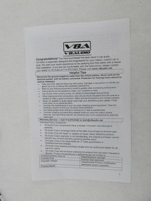 V8 Audio 4 Channel Mosfet Amplifier VA1 Harley Davidson