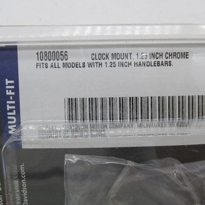 Harley-Davidson Genuine OEM NOS 1.25" Chrome Handlebar Clock Mount 108