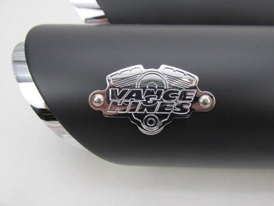 Vance & Hines NOS 46841 Twin Slash 3" Round Slip-On Mufflers Black 180