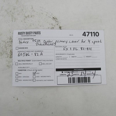Harley OEM Nice 4-Speed Shovelhead FX FL Polished Outer Primary Cover