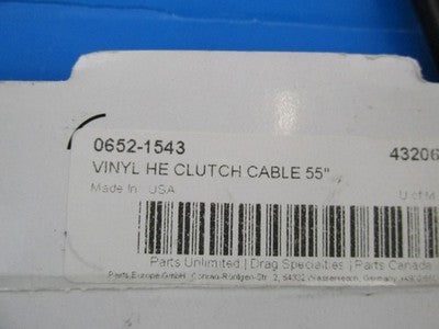 Drag Specialties NOS Harley HE Clutch Cable 55" Black Vinyl 0652-1543