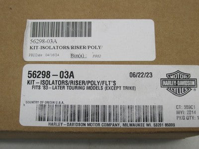 Harley Davidson Genuine NOS Pair Handlebar Isolators Poly Riser 56298-