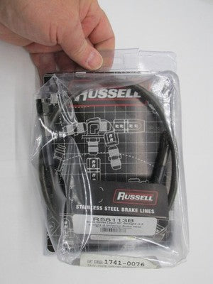 Russell NOS Black 30" Straight Universal Brake Line Hose 1741-0076 R58
