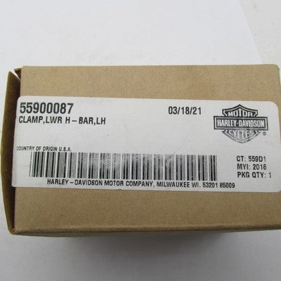 Harley-Davidson OEM NOS Left LH Lower Handlebar Riser Clamp Black 5590