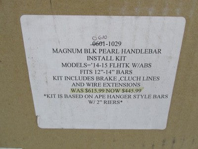 Magnum Black Pearl Handlebar Install Kit for 12"-14" Bars FLHTK 0610-1