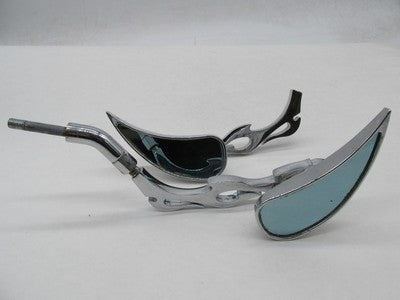 Pair of Harley-Davidson Chrome Flame Teardrop Side Mirrors
