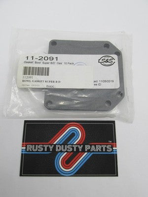 S&S Cycle NOS Super B/D Carburetor Float Bowl Gasket 10 Pack 11-2091