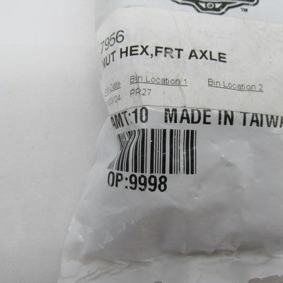 Lot of 9 Harley Davidson Genuine NOS Front Axle Nut Hex 1/2"-20 x 3/4"