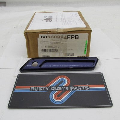 Harley OEM NOS Right RH Saddlebag Latch Faceplate, Zephyr Blue Pearl 9