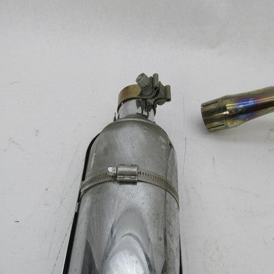 Pair of Harley Chrome Mufflers w/ Crossover Pipe+Tips/Sheilds 64900112
