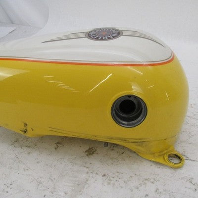 Harley Davidson OEM Left Fuel Tank Yellow White Painted FLSTF Fat Boy