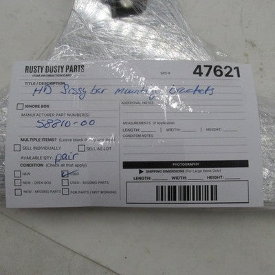 Pair Harley OEM Chrome Rigid Sissy Bar Mount Brackets 00+ FLSTC FLSTS