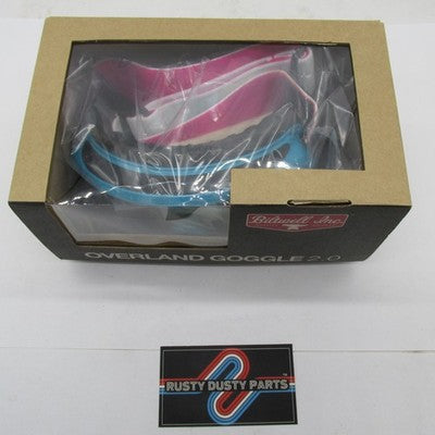 Biltwell Overland Goggles 2.0 Gloss Cyan Tri-Stripe 2111-0944-003 | 26