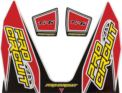 Pro Circuit Ti-6 Exhaust Decals Red DC22TI6-RED