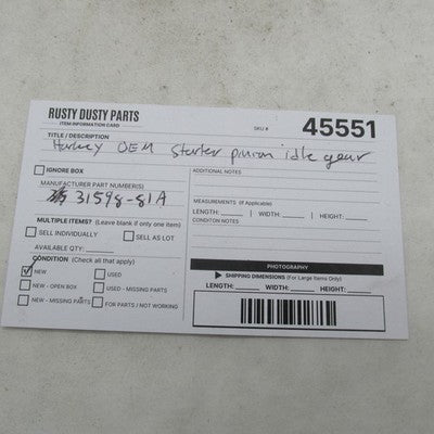 Harley-Davidson OEM NOS 81-85 Sportster XL Starter Pinion Idler Gear 3