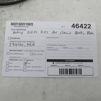 Harley Davidson OEM Twin Cam 88 EFI Air Cleaner Backing Plate 29444-99
