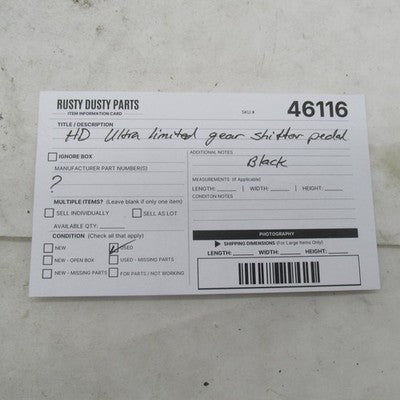 Harley Davidson OEM Gloss Black Heel/Toe Shifter Lever w/ Peg 33600243