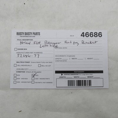 Harley-Davidson OEM 77-84 FLH Left Passenger Footpeg Bracket 52690-77A