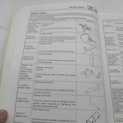 Yamaha YZF-R6L, YZF-R6CL Service Manual Guide LIT-11616-12-62 5GV-2819