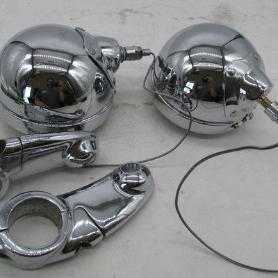 Pair of Harley Davidson OEM 4" Auxiliary Fog Lamps 12V 35W 7132 w/ For