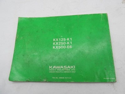 Kawasaki Official Factory KX125 KX250 KX500 Owner's Manual 99920-1677-