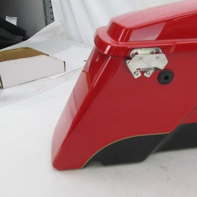 Harley OEM  2010 FLHR Road King Left Saddlebag Scarlet Red Black 90899