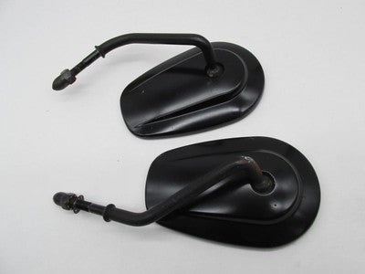 Pair of Harley-Davidson Genuine Black Teardrop Short Stem Side Mirrors