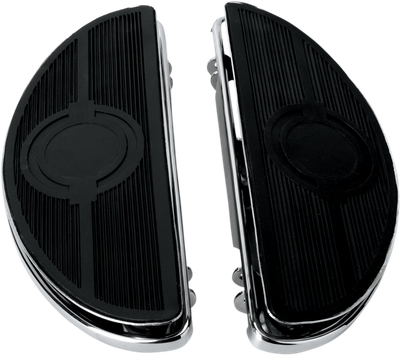 Drag Specialties Half-Moon Floorboards with Vibration Inserts Chrome 1621-0160