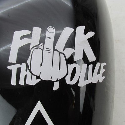 Harley Davidson Side Fill Gas Fuel Tank Softail Black "F** The Police"