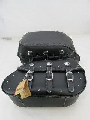 Indian OEM Genuine Soft Leather Saddlebags Pair Assembly, Black 287991