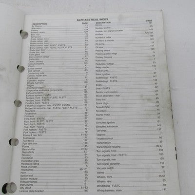 Harley Davidson Official Factory 1998 Softail Models Parts Catalog 994