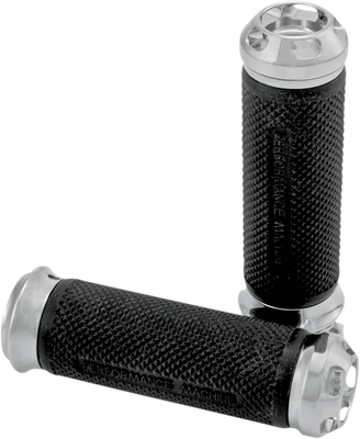 Performance Machine Apex Handlebar Grip Set Chrome Dual Cable 0063-2043-CH