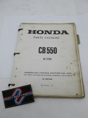 Honda Official Factory 1973 CB550 Parts Catalog Manual