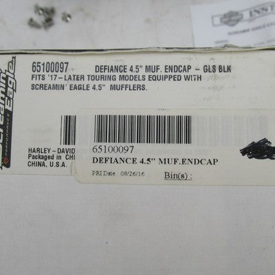 Harley Davidson Genuine NOS NIB Defiance 4.5" Muffler Exhaust End Caps