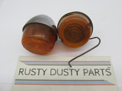 Pair of Harley Davidson Genuine Yankee 1030 Shovelhead Turn Signal Hou