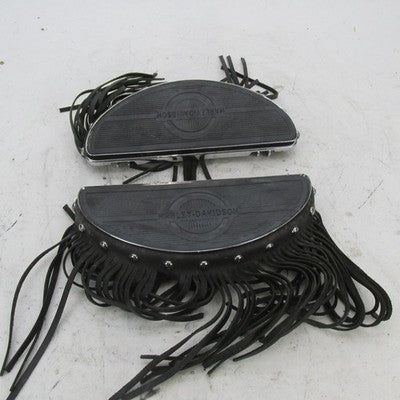 Harley OEM Half-Moon Bullseye Rider Floorboards w/ Studded Fringe 5059