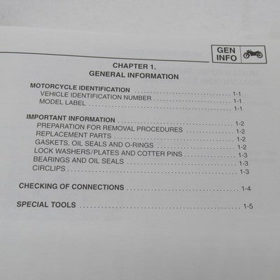 YAMAHA OEM XVS1100L © Service Manual Operator Guide LIT-11616-12-63 5
