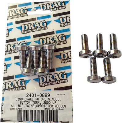 Drag Specialties Disc Brake Disc To Hub Mounting Bolt Kits Chrome (5/1