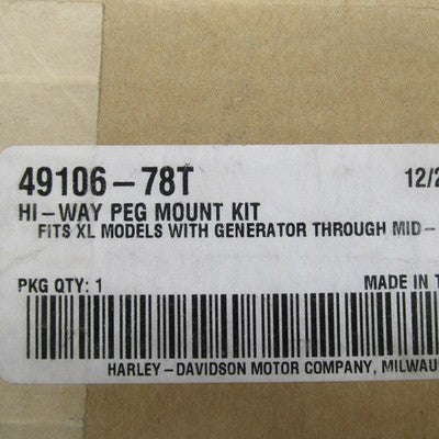 Harley OEM NOS 77-84 XL Ironhead Hi-Way Footrest Mount Kit w/ Footpegs