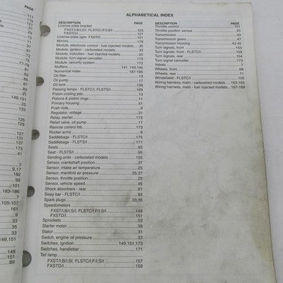 Harley Davidson Official Factory 2001 Softail Models Parts Catalog 994