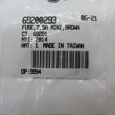 Lot of 2 Harley-Davidson OEM NOS Brown 7.5A Mini Fuses 69200293