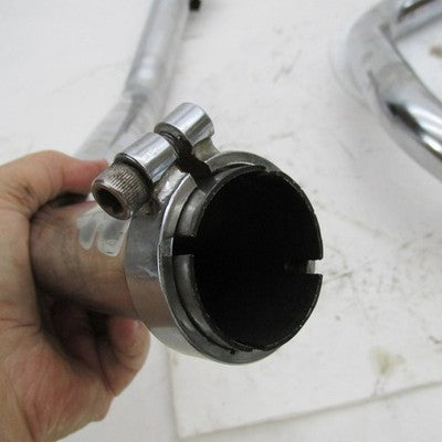 Pair of Vintage Harley Davidson Chrome Staggered Dual Exhaust Head Dra