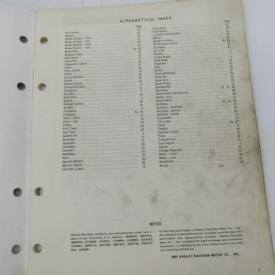 AMF Harley Davidson OEM 1979 Sportster XLH XLCH-1000 Parts Catalog 994