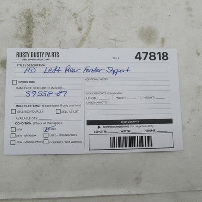 Harley Davidson OEM Left Rear Fender Support 59558-87