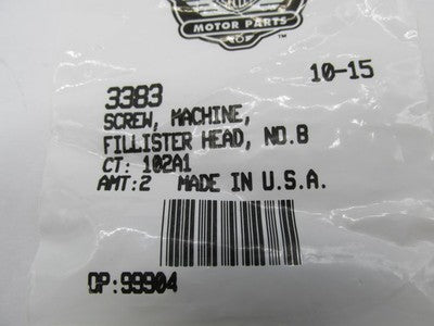 Harley-Davidson OEM NOS No. 8-32 x 1-1/4" Fillister Head Machine Screw