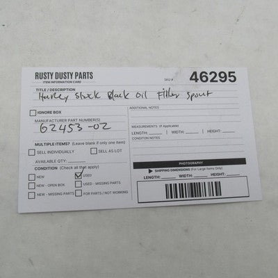 Harley Davidson OEM Stock Black Oil Filter Spout Road King FLHRCI 6245