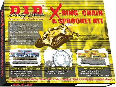 D.I.D. X-Ring Chain and Sprocket Kit Front 17T Rear 42T DKS-010G
