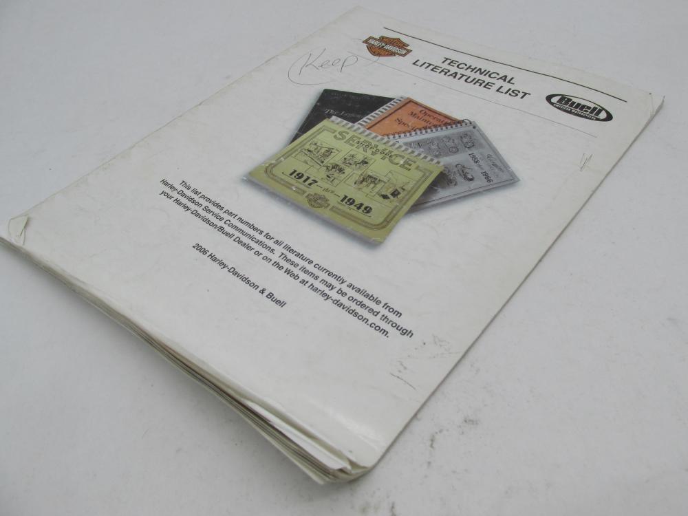 Harley Davidson Buell 2006 Technical Literature List HandBook