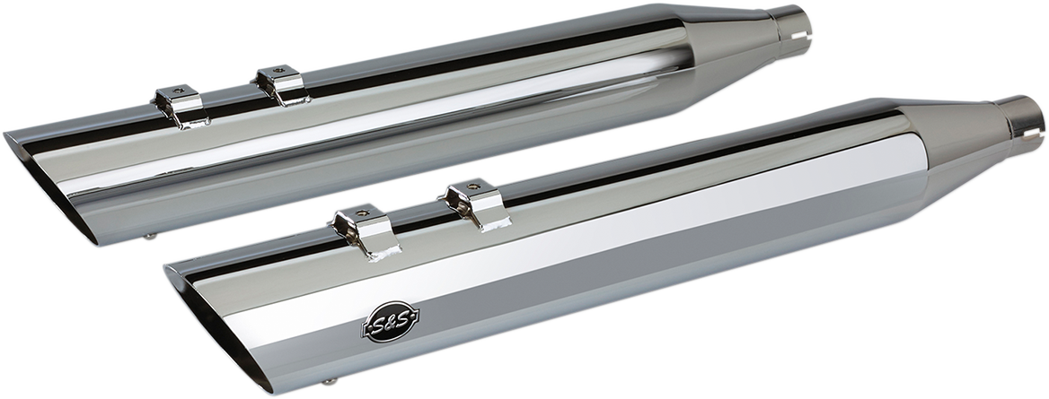 S & S Cycle 4" Touring Slip-On Mufflers Chrome 550-0695